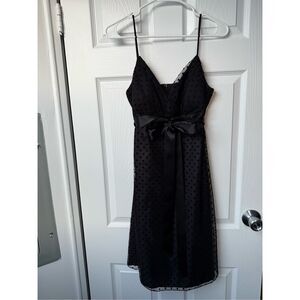 Onyx Nite Dress Size 10 Women's Black Polka Dot Knee Length Tank Dress